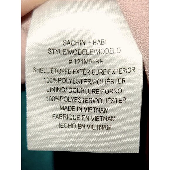 Sachin + Babi Pink Satin Shoulder Adjustable Tie Straps Formal Dress Size 14 - Picture 6 of 7